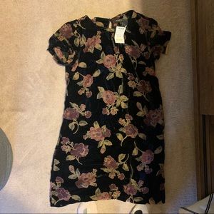 Velvet foral dress